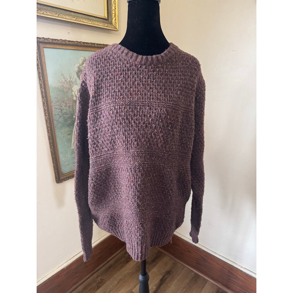 Sherpa Adventure Gear Sweater XL Brown Chunky Knit Textured Outdoor